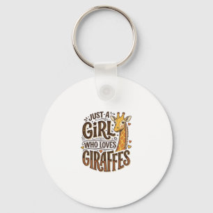 Gewoon een meisje dat van giraffen houdt vintage T Sleutelhanger
