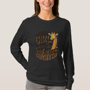 Gewoon een meisje dat van giraffen houdt vintage T T-shirt
