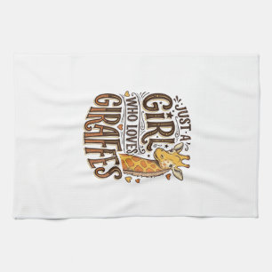 Gewoon een meisje dat van giraffen houdt vintage T Theedoek