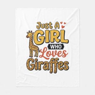 Gewoon Een Meisje Dat Van Giraffen Houdt Vintage V Fleece Deken