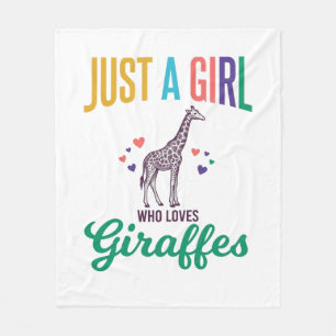 Gewoon een meisje dat van giraffen houdt vintage v fleece deken