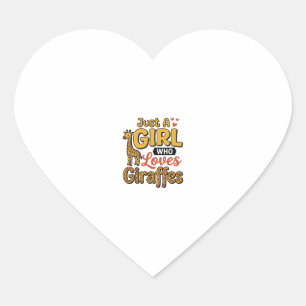 Gewoon Een Meisje Dat Van Giraffen Houdt Vintage V Hart Sticker