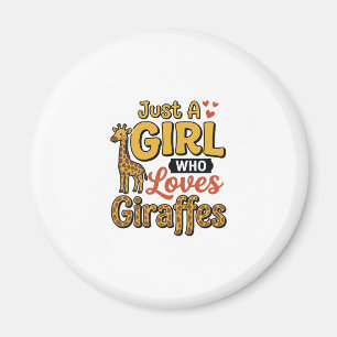 Gewoon Een Meisje Dat Van Giraffen Houdt Vintage V Magneet