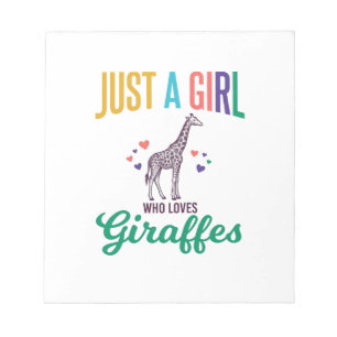 Gewoon een meisje dat van giraffen houdt vintage v notitieblok