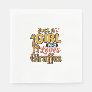 Gewoon Een Meisje Dat Van Giraffen Houdt Vintage V Servet