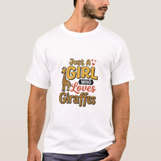 Gewoon Een Meisje Dat Van Giraffen Houdt Vintage V T-shirt