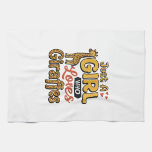 Gewoon Een Meisje Dat Van Giraffen Houdt Vintage V Theedoek