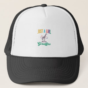 Gewoon een meisje dat van giraffen houdt vintage v trucker pet