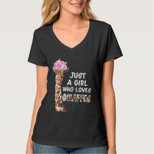 Gewoon Een Meisje Dat Van Giraffen Houdt Voor Vrou T-shirt
