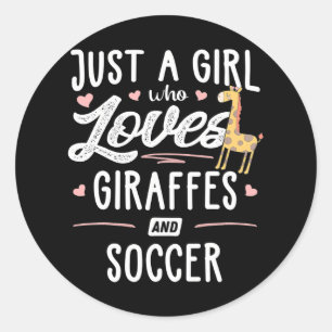 Gewoon een meisje dat van Giraffes en voetbal Gira Ronde Sticker