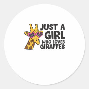 Gewoon een meisje dat van Giraffes houdt 3 Ronde Sticker