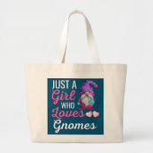 Gewoon een meisje dat van Gnomes houdt. Grote Tote Bag (Voorkant)