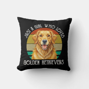 Gewoon Een Meisje Dat Van Golden Retrievers Houdt Kussen