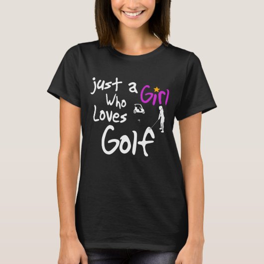 Gewoon een meisje dat van Golf houdt T-shirt (Voorkant)