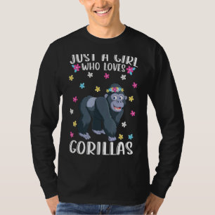 Gewoon een meisje dat van Gorillas Cute Gorilla ho T-shirt