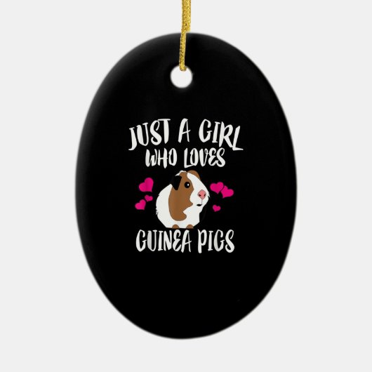 Gewoon een meisje dat van Guinee Pigs Guinee houdt Keramisch Ornament (Voorkant)