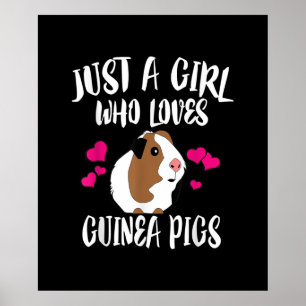 Gewoon een meisje dat van Guinee Pigs Guinee houdt Poster