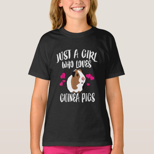 Gewoon een meisje dat van Guinee Pigs Guinee houdt T-shirt (Voorkant)