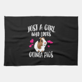 Gewoon een meisje dat van Guinee Pigs Guinee houdt Theedoek (Horizontaal)