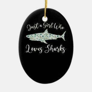 Gewoon een meisje dat van haaien houdt - geeft zee keramisch ornament