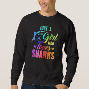 Gewoon een meisje dat van haaien houdt Rainbow Sha Trui