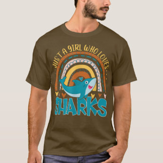 Gewoon een meisje dat van haaienregenboogschenken t-shirt