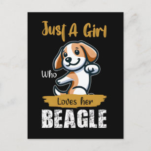 Gewoon een meisje dat van haar beagle typografie T Feestdagenkaart