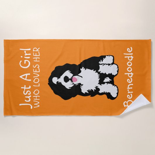 Gewoon een meisje dat van haar Bernedole houdt Strandlaken (Voorkant)