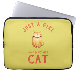 Gewoon een meisje dat van haar Cat houdt Laptop Sleeve