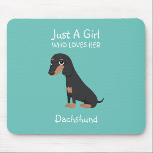 Gewoon een meisje dat van haar Dachshund houdt Muismat