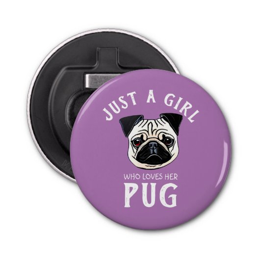 Gewoon een meisje dat van haar houdt button flesopener (Voorkant)