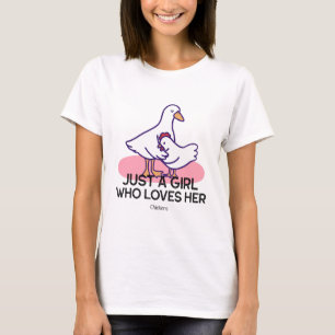Gewoon een meisje dat van haar kippen houdt t-shirt