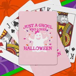 Gewoon Een Meisje Dat Van Halloween Houdt Mooie Ro Pokerkaarten