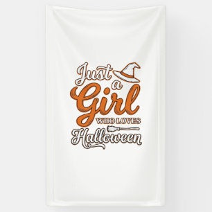 Gewoon een meisje dat van Halloween Vector Design Spandoek