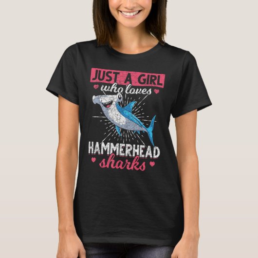 Gewoon een meisje dat van Hammerhead houdt, dat ro T-shirt (Voorkant)