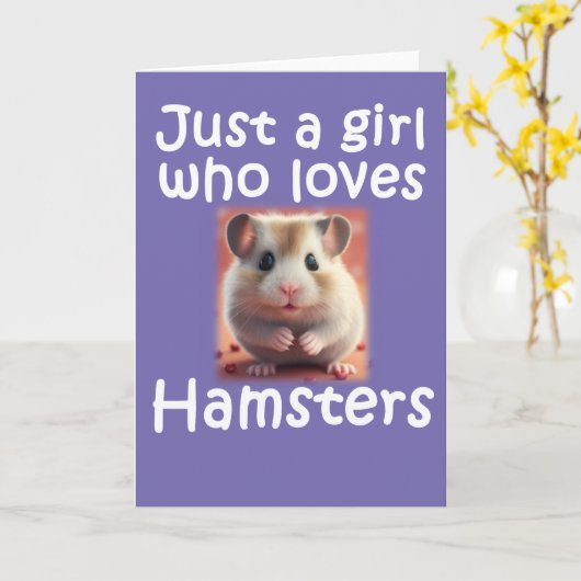Gewoon een meisje dat van Hamsters Hammie Animal h Kaart (Gele Bloem)