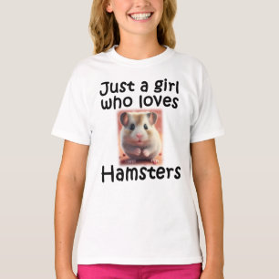 Gewoon een meisje dat van Hamsters Hammie Animal h T-shirt