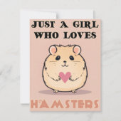 Gewoon een meisje dat van hamsters houdt, Schattig Bedankkaart (Voorkant)