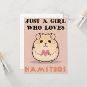 Gewoon een meisje dat van hamsters houdt, Schattig Kaart (Voorkant / Achterkant in situ)