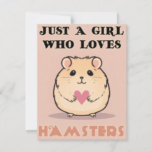 Gewoon een meisje dat van hamsters houdt, Schattig Kaart