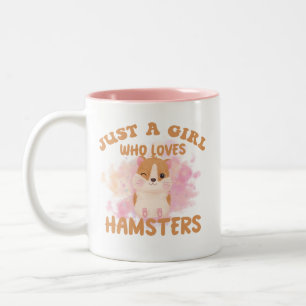 Gewoon een meisje dat van hamsters houdt tweekleurige koffiemok