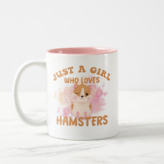 Gewoon een meisje dat van hamsters houdt tweekleurige koffiemok