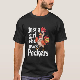 Gewoon een meisje dat van hanen houdt, grappige ki t-shirt