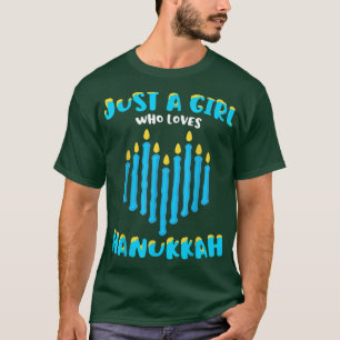 Gewoon een meisje dat van Hanukkah houdt Joodse Ch T-shirt