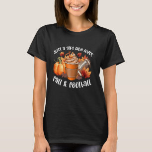 Gewoon een meisje dat van herfst en American Footb T-shirt
