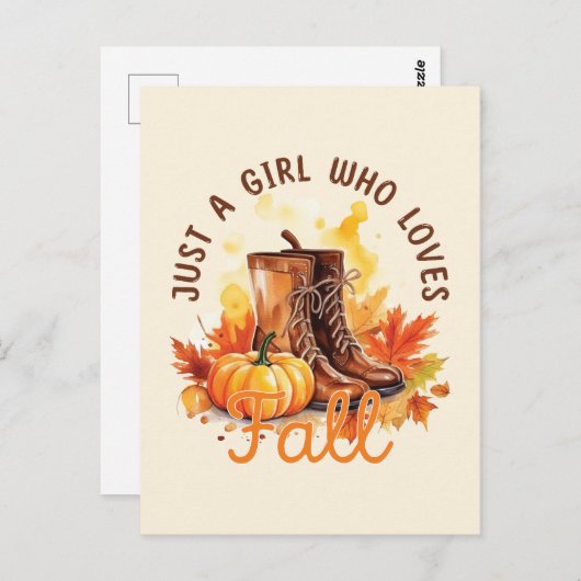 Gewoon een meisje dat van Herfst houdt Briefkaart (Voorkant / Achterkant)