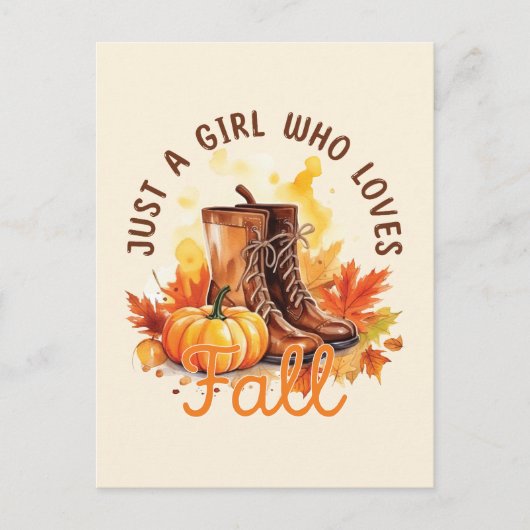 Gewoon een meisje dat van Herfst houdt Briefkaart (Voorkant)