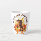 Gewoon een meisje dat van Herfst houdt Latte Mok (Voorkant)