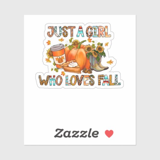 Gewoon een meisje dat van Herfst houdt Sticker (Vel)