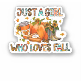 Gewoon een meisje dat van Herfst houdt Sticker